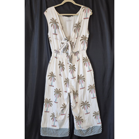 Roller Rabbit Womens Multicolor Morjim Palm Emanelle Jumpsuit Medium - Picture 9 of 13